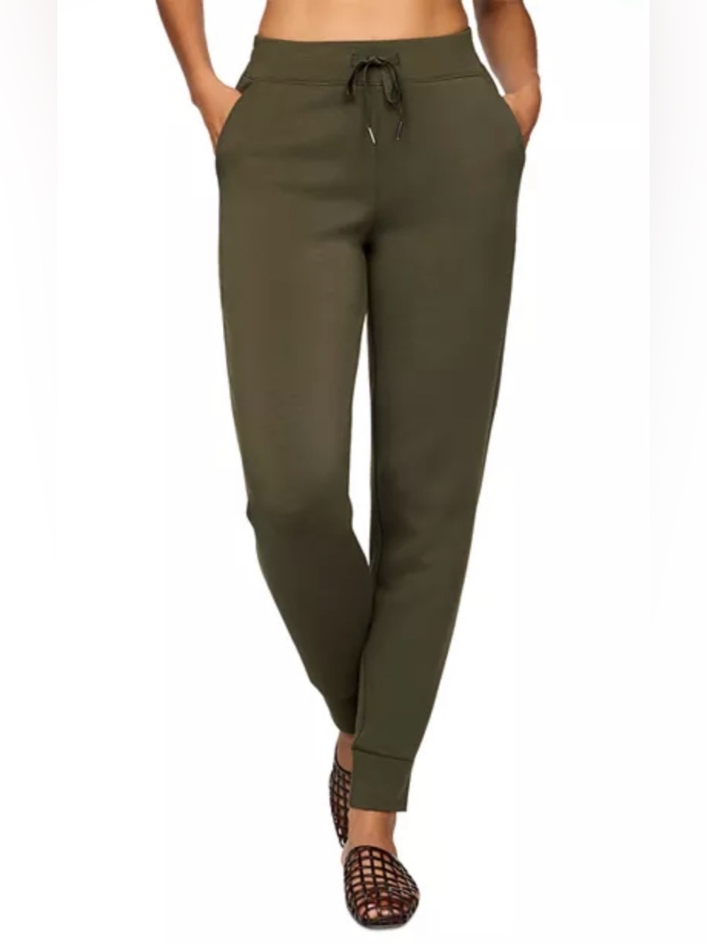 NWT SPANX AirEssentials Slim Cuff Jogger in Monstera (Green), Small Tall